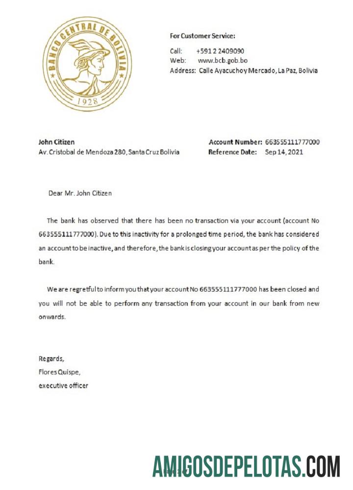 Bolívia Referência de fechamento do Banco Central De Bolivia modelo